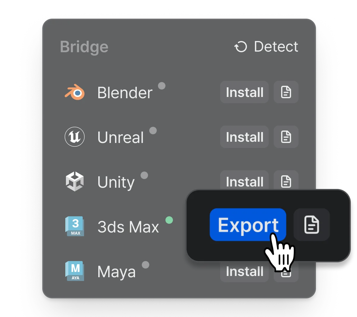 Export VARCO 3D assets to 3ds Max