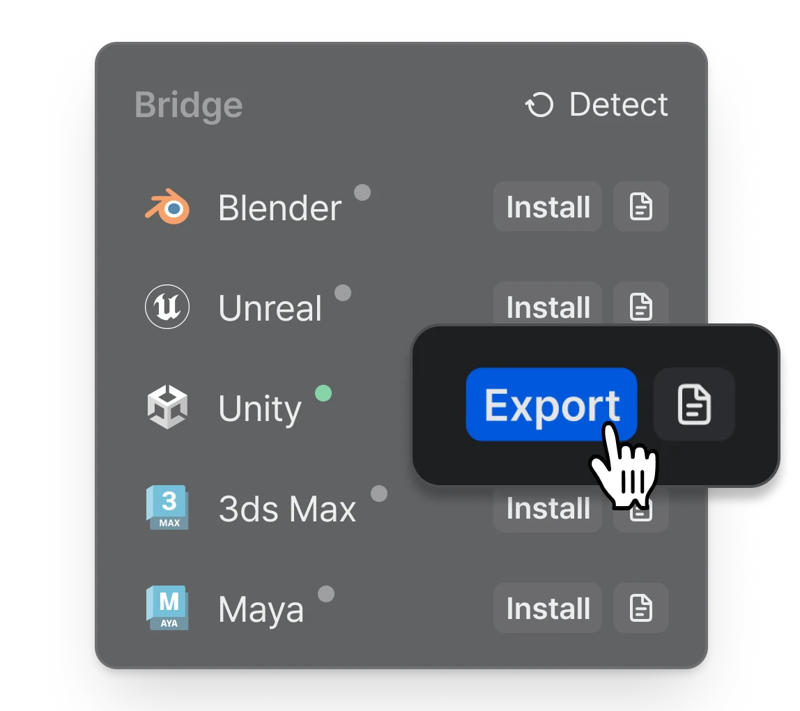 Export VARCO 3D assets to Unity